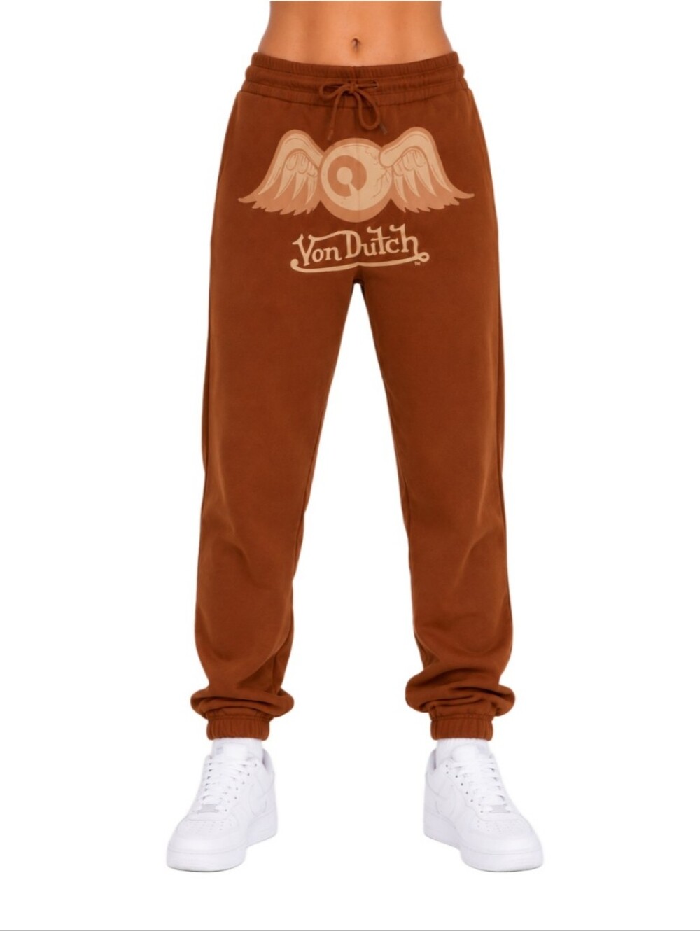 Von Dutch Women's Brown Logo Jogger Pants